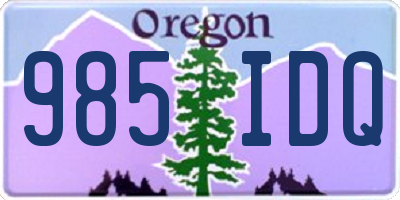 OR license plate 985IDQ