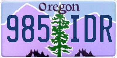 OR license plate 985IDR