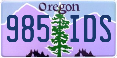 OR license plate 985IDS