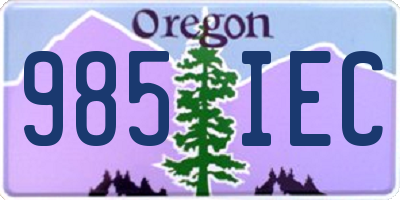 OR license plate 985IEC