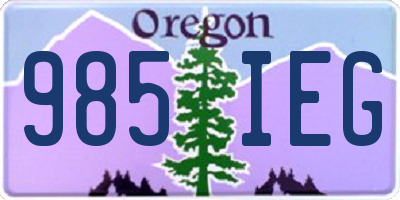 OR license plate 985IEG