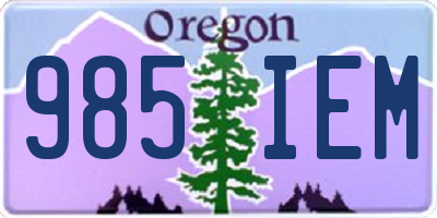OR license plate 985IEM