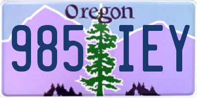OR license plate 985IEY