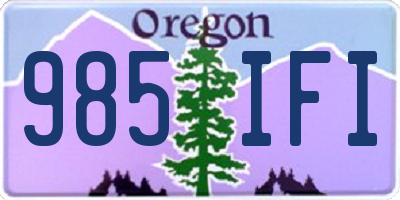 OR license plate 985IFI