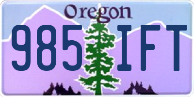 OR license plate 985IFT