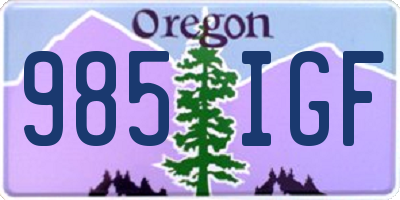 OR license plate 985IGF