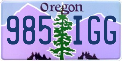 OR license plate 985IGG