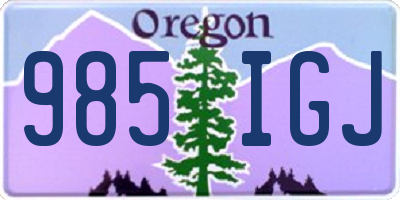OR license plate 985IGJ