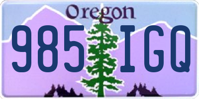 OR license plate 985IGQ