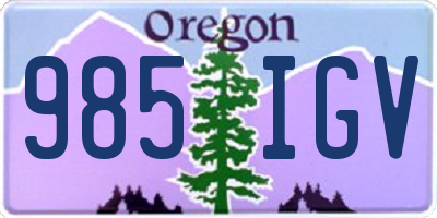 OR license plate 985IGV