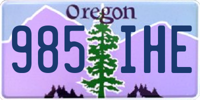 OR license plate 985IHE