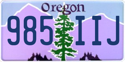 OR license plate 985IIJ