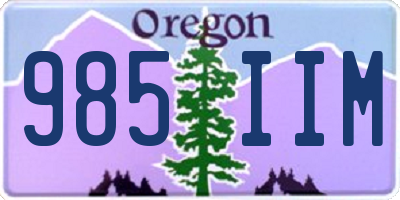 OR license plate 985IIM