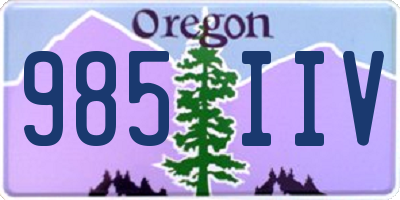 OR license plate 985IIV