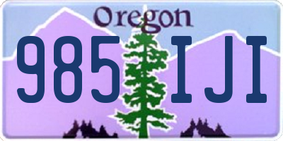 OR license plate 985IJI