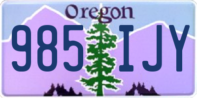 OR license plate 985IJY