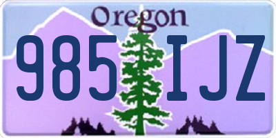 OR license plate 985IJZ