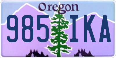 OR license plate 985IKA