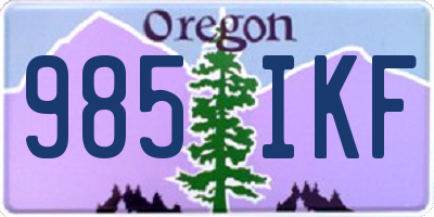 OR license plate 985IKF