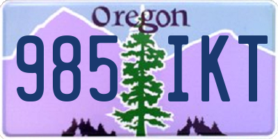 OR license plate 985IKT