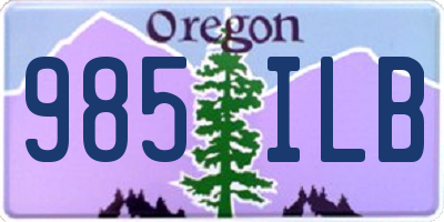 OR license plate 985ILB