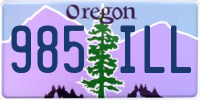 OR license plate 985ILL
