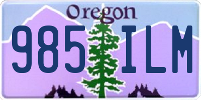 OR license plate 985ILM