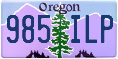 OR license plate 985ILP
