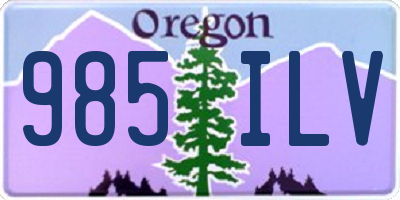 OR license plate 985ILV