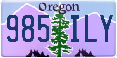 OR license plate 985ILY