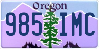 OR license plate 985IMC