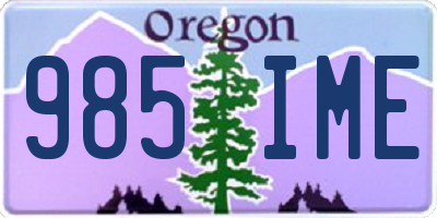 OR license plate 985IME