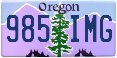OR license plate 985IMG