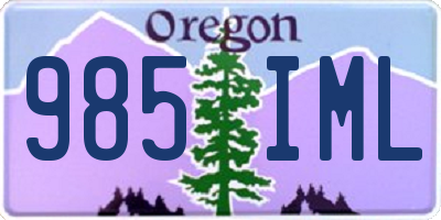 OR license plate 985IML