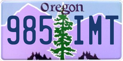 OR license plate 985IMT