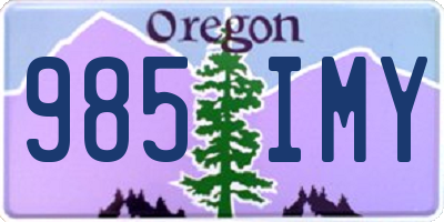 OR license plate 985IMY