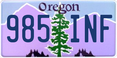 OR license plate 985INF