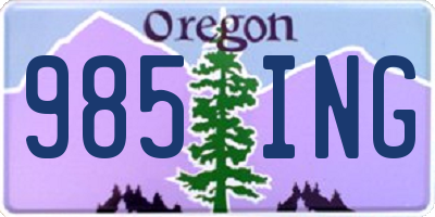 OR license plate 985ING