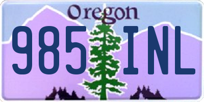 OR license plate 985INL