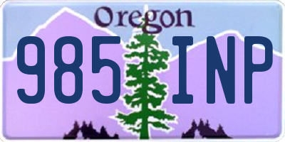 OR license plate 985INP