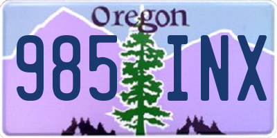 OR license plate 985INX