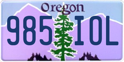 OR license plate 985IOL