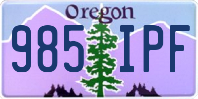 OR license plate 985IPF