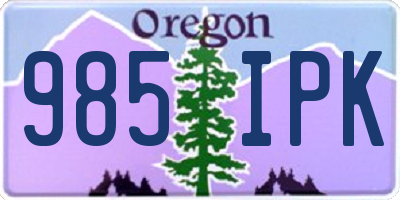 OR license plate 985IPK