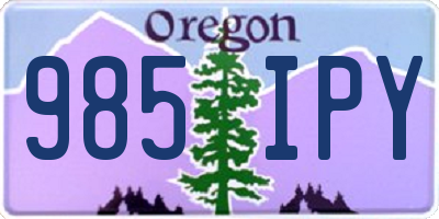 OR license plate 985IPY