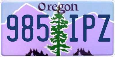 OR license plate 985IPZ
