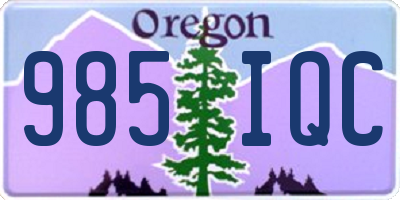 OR license plate 985IQC