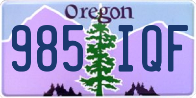OR license plate 985IQF