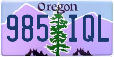 OR license plate 985IQL