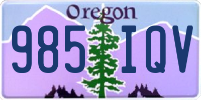 OR license plate 985IQV
